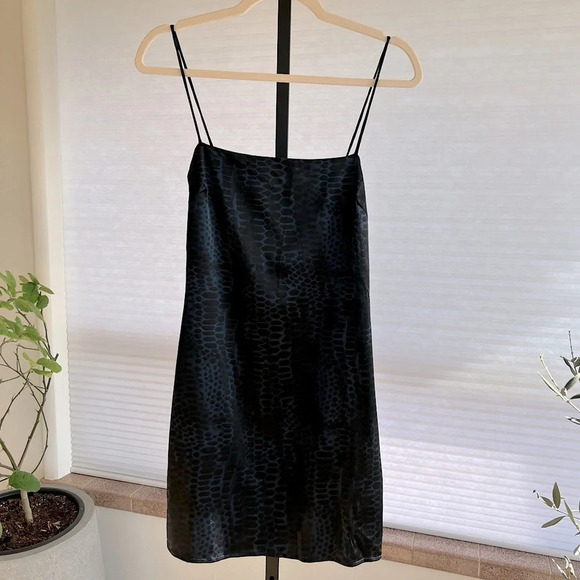 Anine Bing Valentine Silk Mini Slip Dress Black Navy XS NWT Party Contemporary - Picture 2 of 8